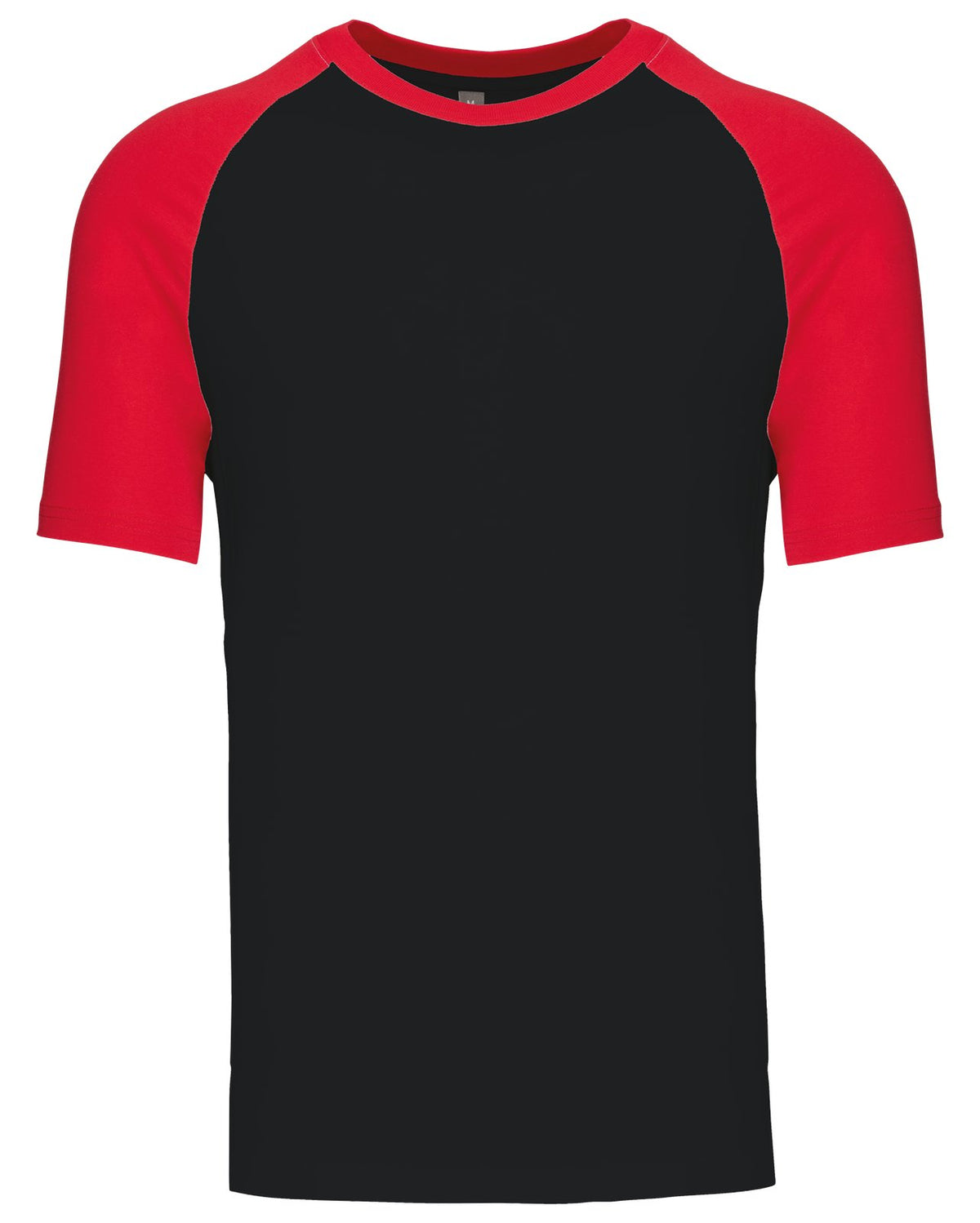 T-shirt bicolore manches courtes baseball — coloris Black / Red #Couleur_Black-/-Red