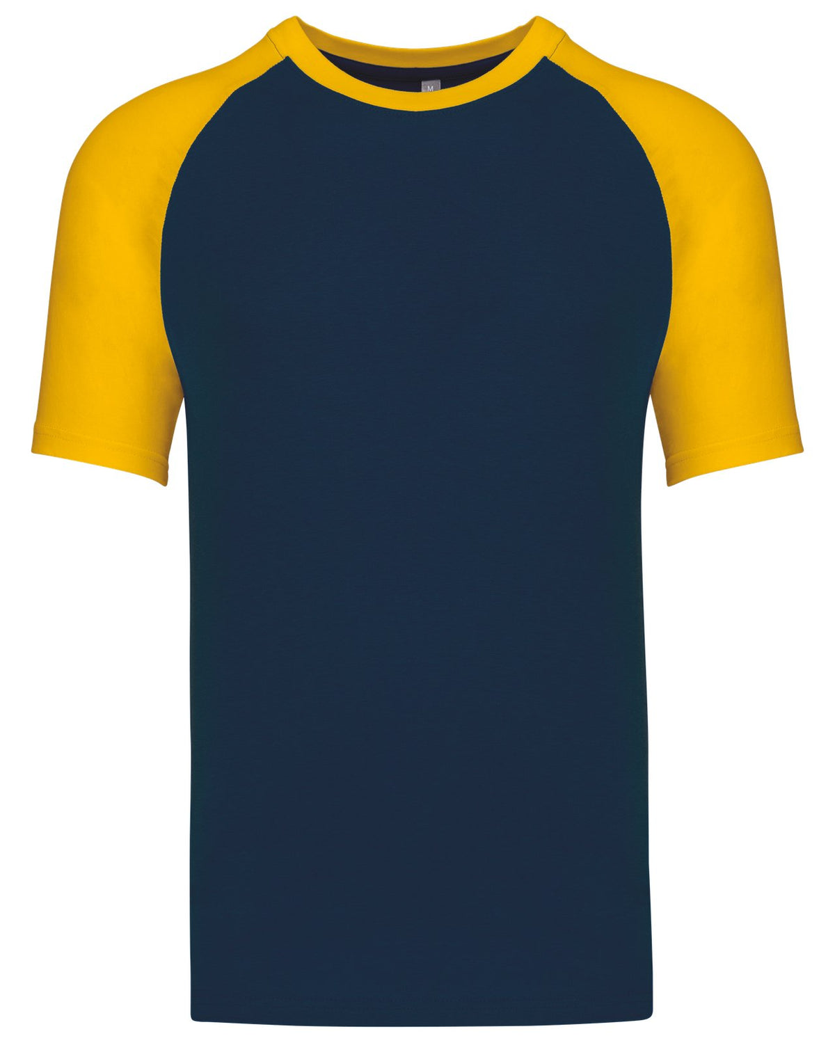 T-shirt bicolore manches courtes baseball — coloris Navy / Yellow #Couleur_Navy-/-Yellow