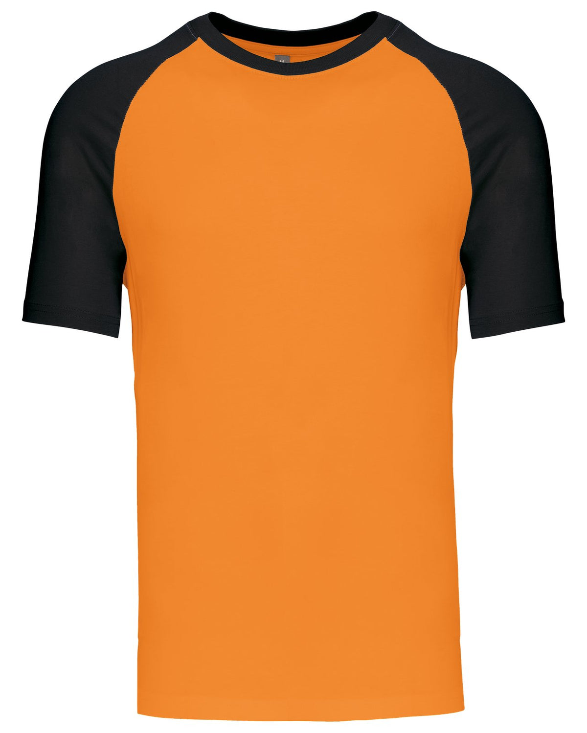 T-shirt bicolore manches courtes baseball — coloris Orange / Black #Couleur_Orange-/-Black