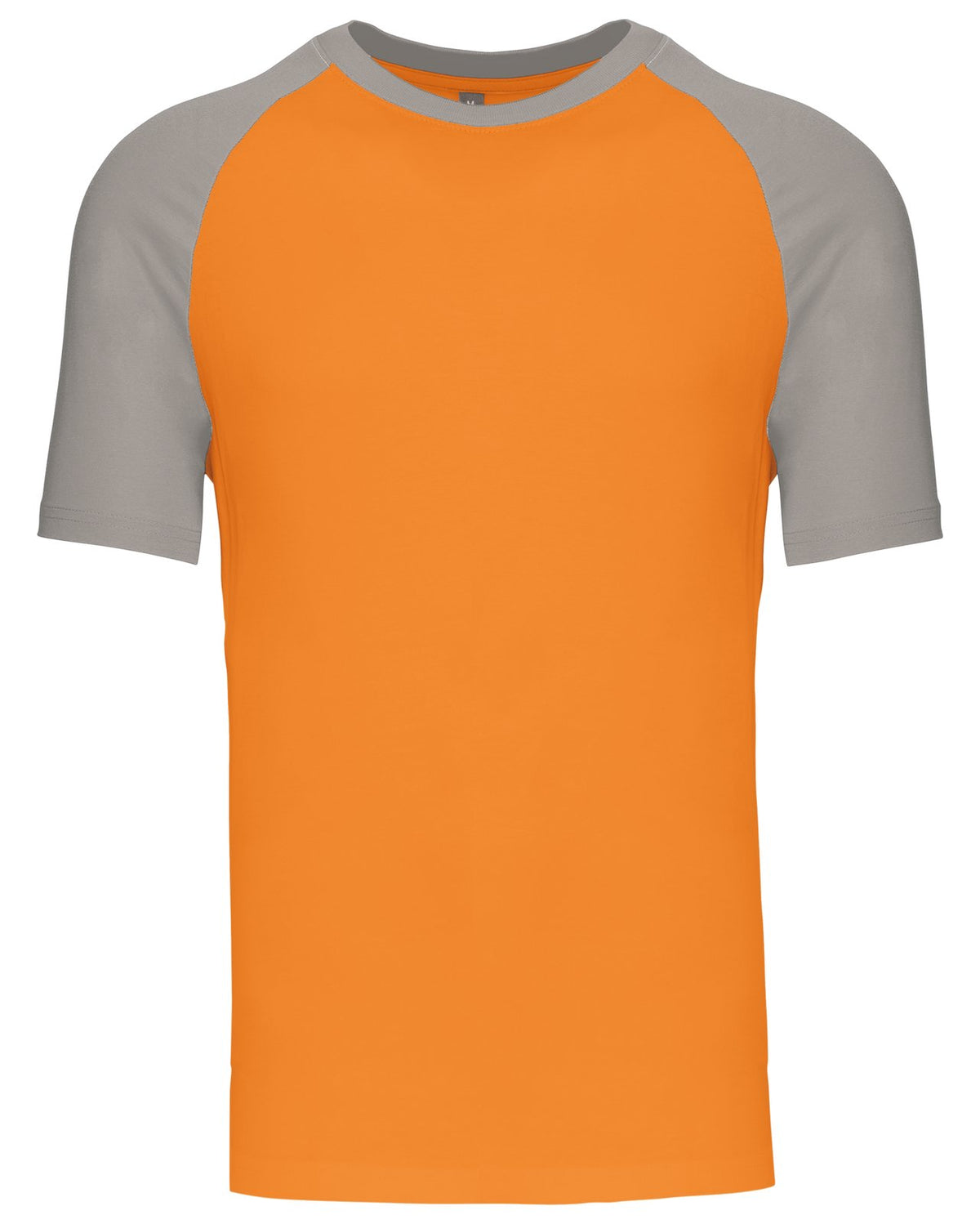 T-shirt bicolore manches courtes baseball — coloris Orange / Light Grey #Couleur_Orange-/-Light-Grey