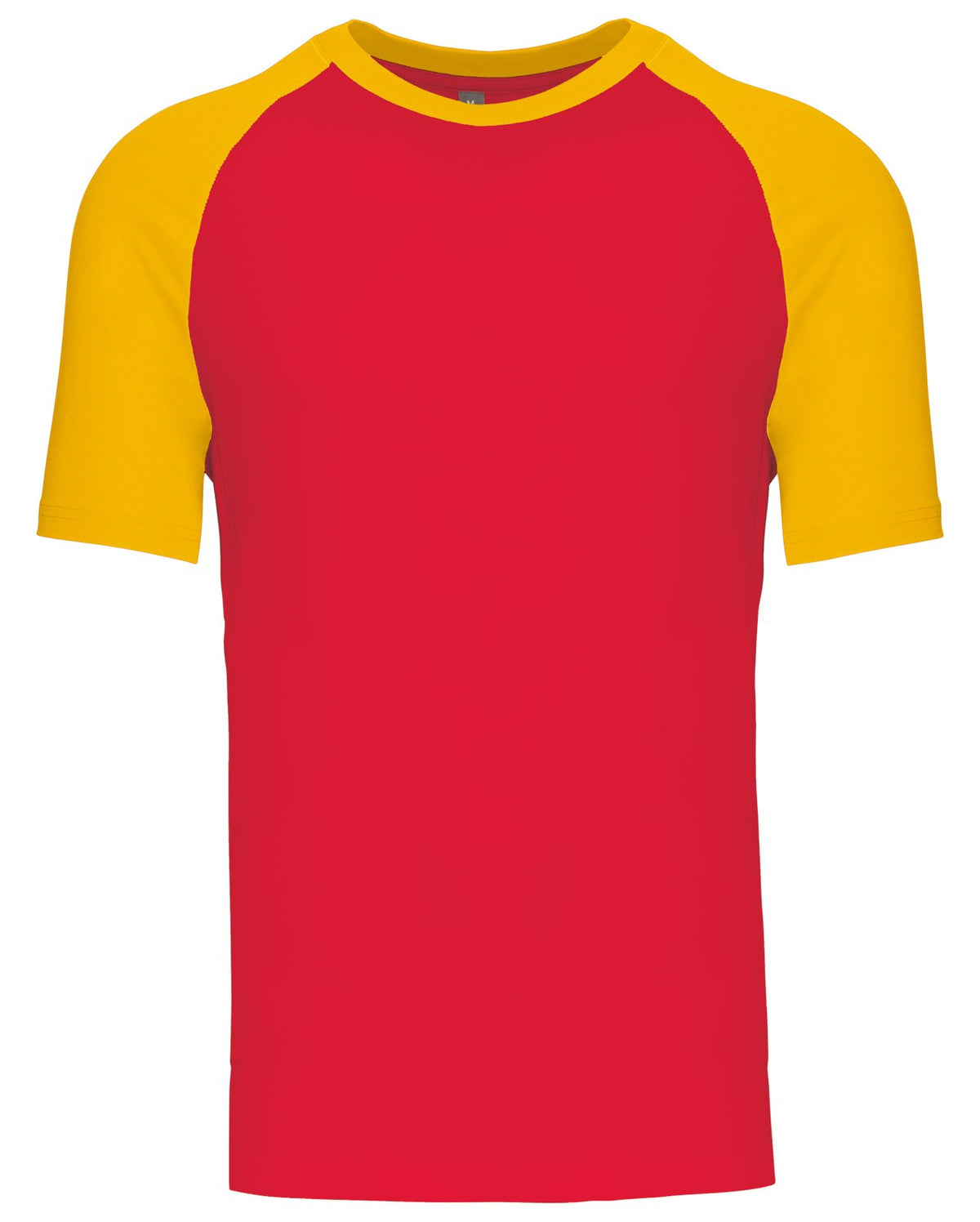 T-shirt bicolore manches courtes baseball — coloris Red / Yellow #Couleur_Red-/-Yellow