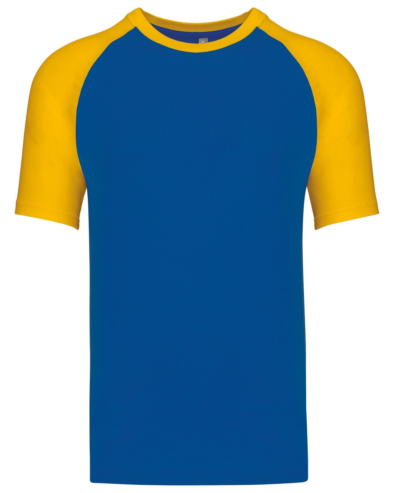 T-shirt bicolore manches courtes baseball — coloris Royal Blue / Yellow #Couleur_Royal-Blue-/-Yellow