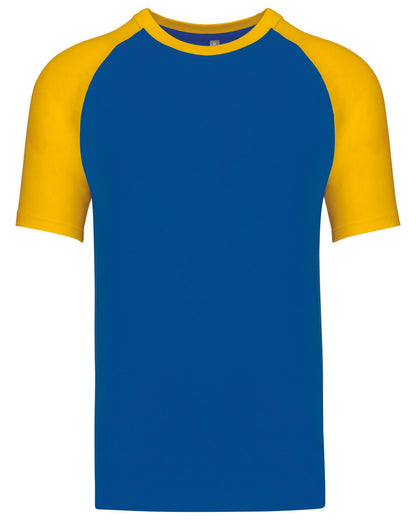 T-shirt bicolore manches courtes baseball — coloris Royal Blue / Yellow #Couleur_Royal-Blue-/-Yellow