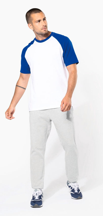 T-shirt bicolore manches courtes baseball