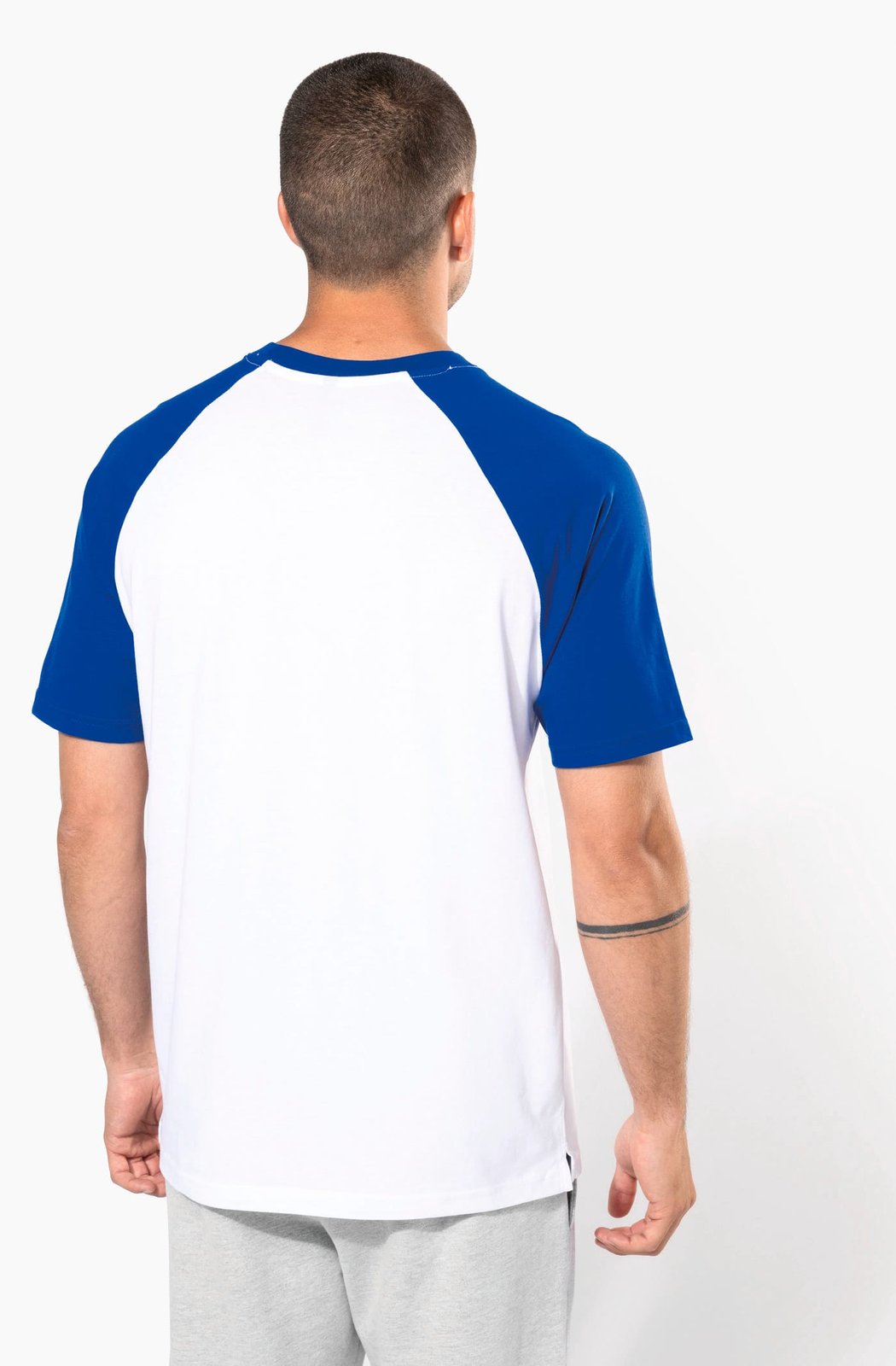 T-shirt bicolore manches courtes baseball