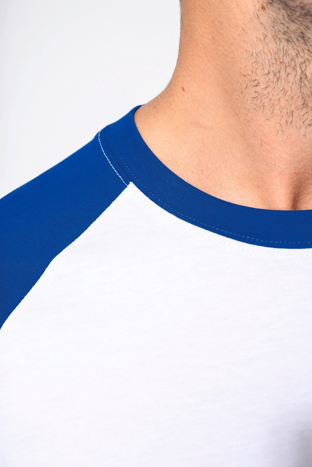 T-shirt bicolore manches courtes baseball
