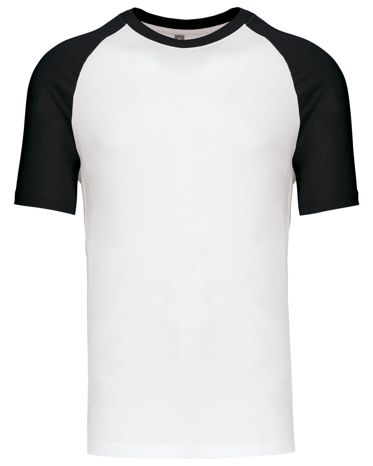 T-shirt bicolore manches courtes baseball — coloris White / Black #Couleur_White-/-Black