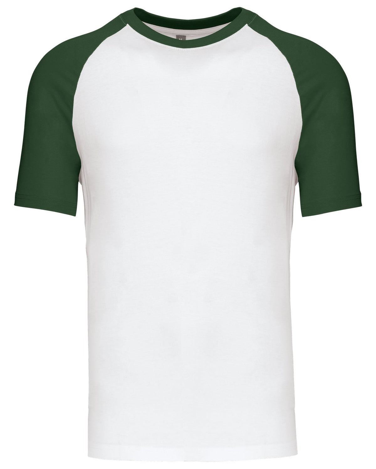 T-shirt bicolore manches courtes baseball — coloris White / Forest Green #Couleur_White-/-Forest-Green