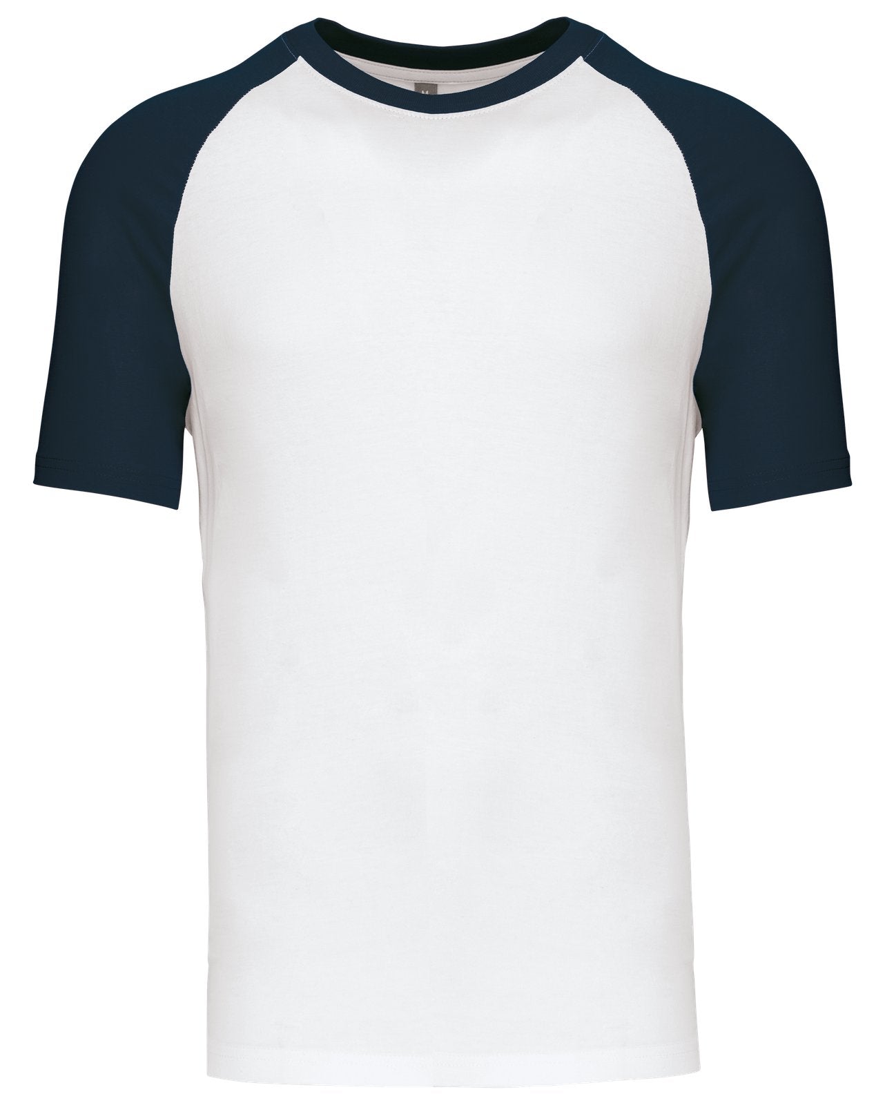 T-shirt bicolore manches courtes baseball — coloris White / Navy #Couleur_White-/-Navy