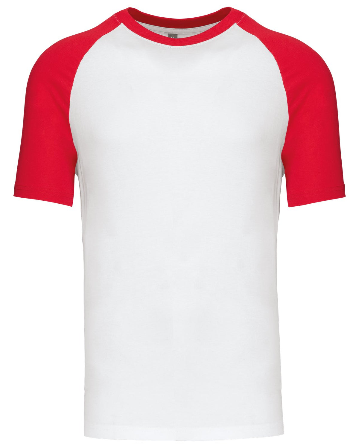 T-shirt bicolore manches courtes baseball — coloris White / Red #Couleur_White-/-Red