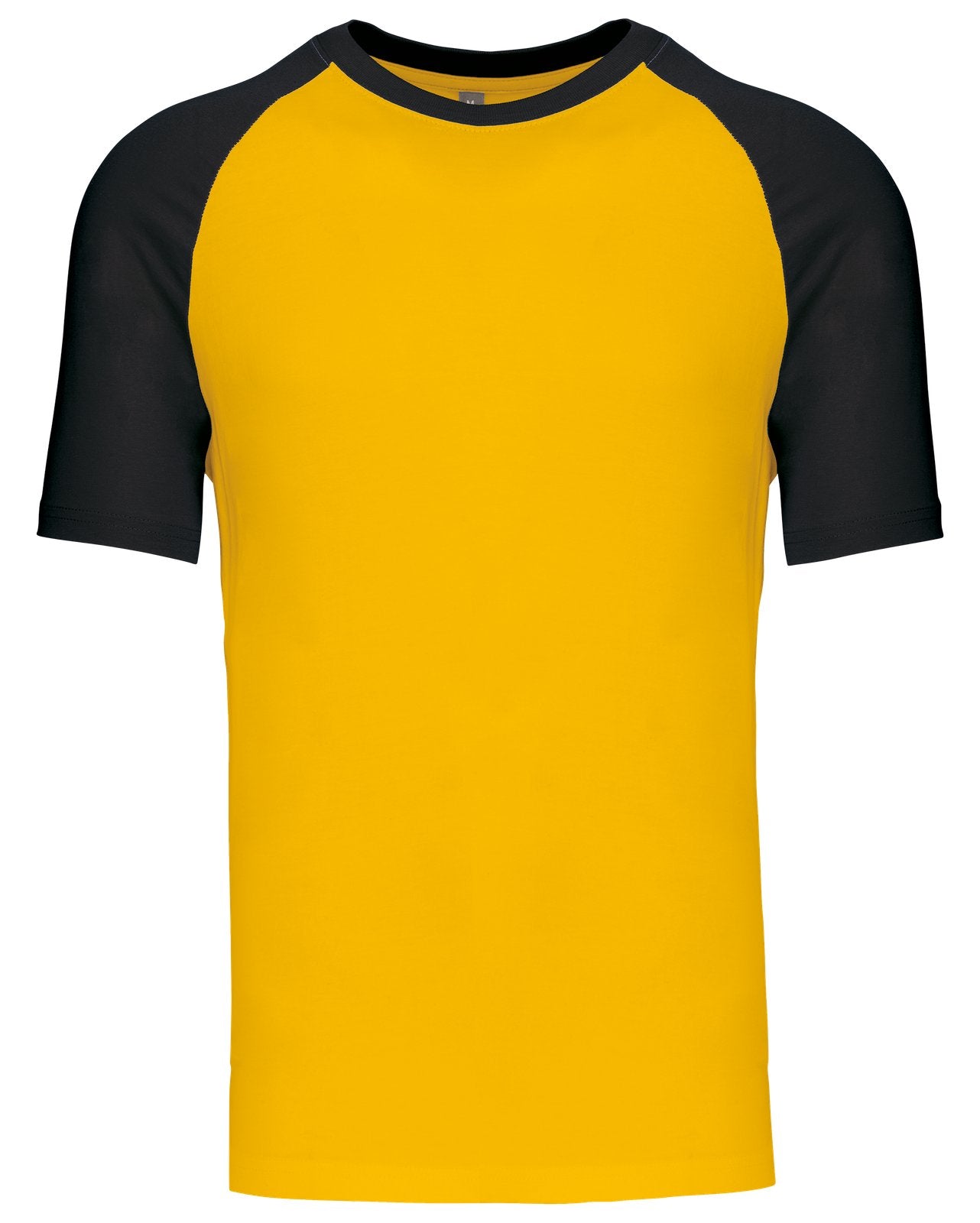 T-shirt bicolore manches courtes baseball — coloris Yellow / Black #Couleur_Yellow-/-Black