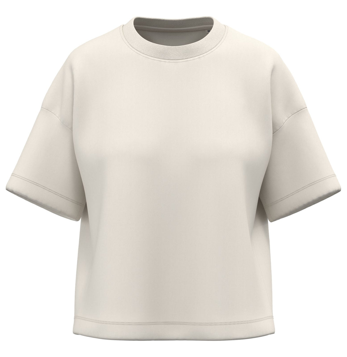T-shirt écoresponsable boxy à épaules tombantes femme — coloris Ivory #Couleur_Ivory