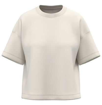 T-shirt écoresponsable boxy à épaules tombantes femme — coloris Ivory #Couleur_Ivory