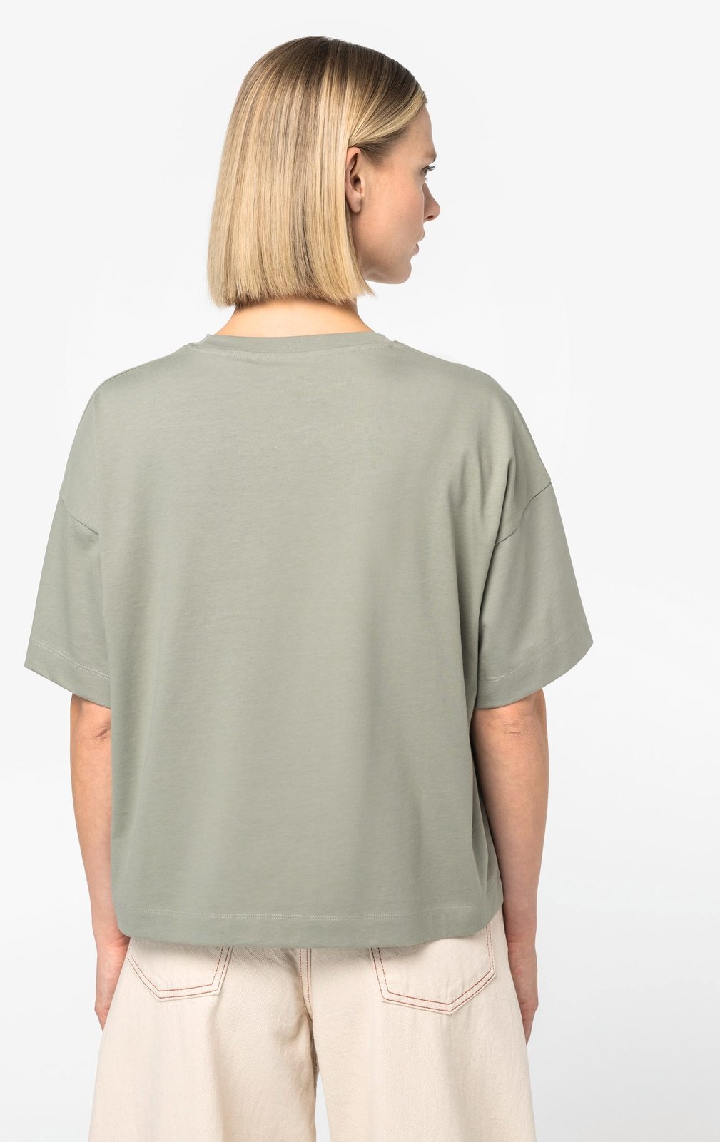 T-shirt écoresponsable boxy à épaules tombantes femme