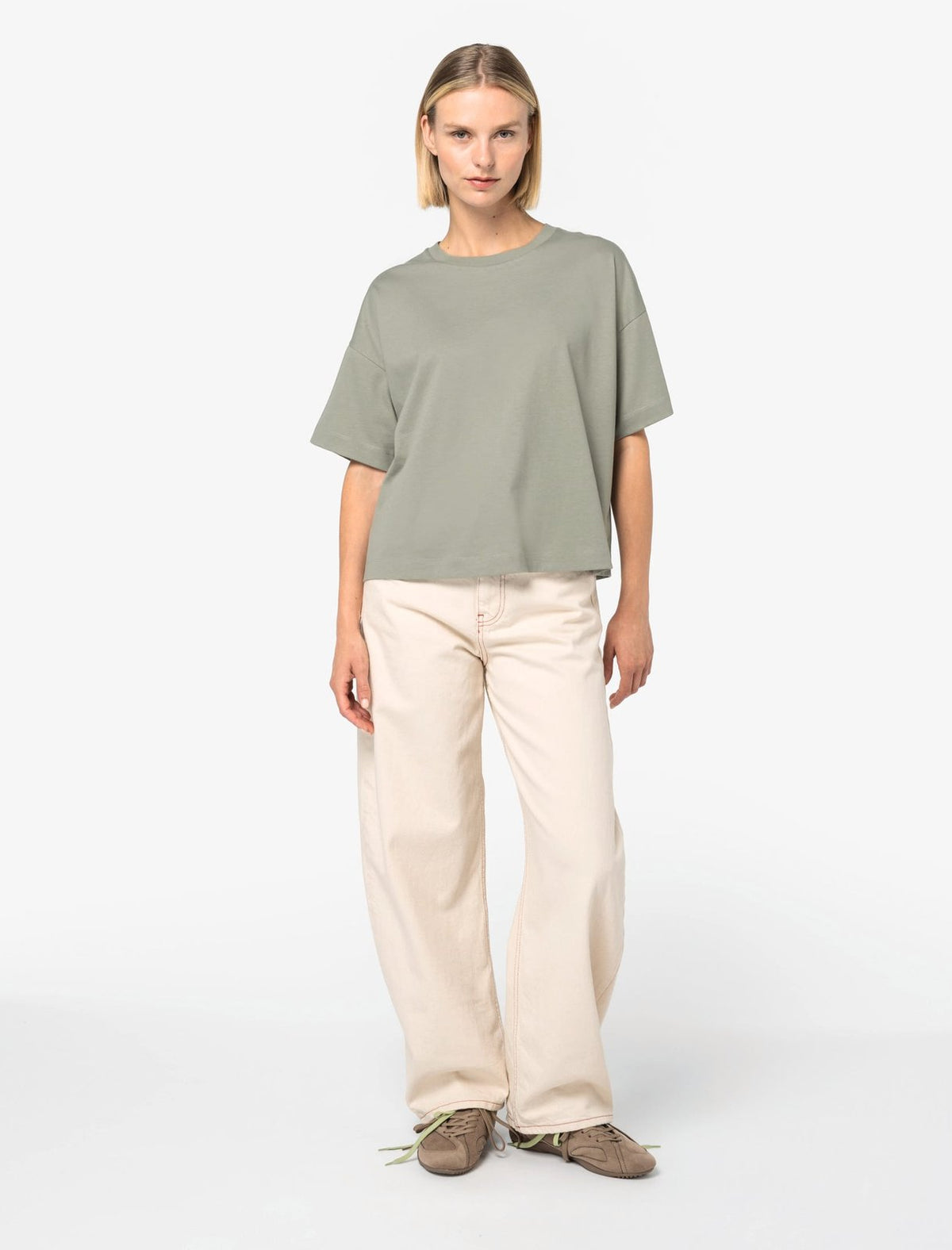 T-shirt écoresponsable boxy à épaules tombantes femme