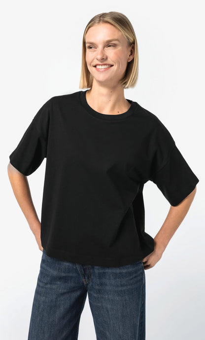 T-shirt écoresponsable boxy à épaules tombantes femme