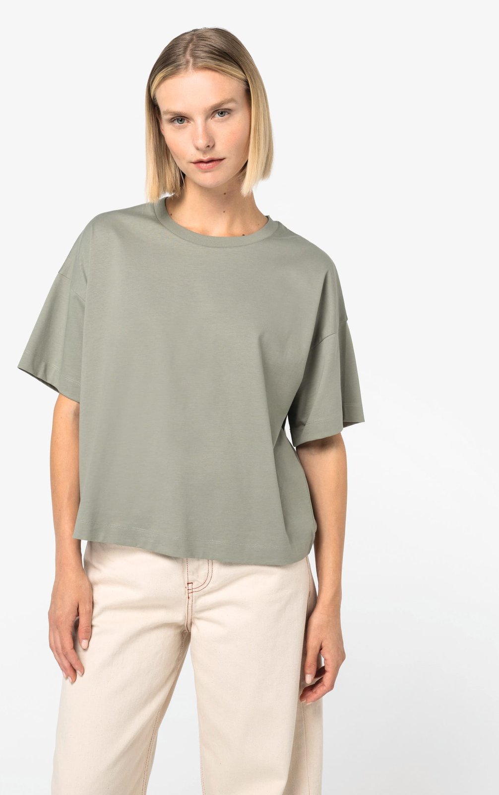 T-shirt écoresponsable boxy à épaules tombantes femme