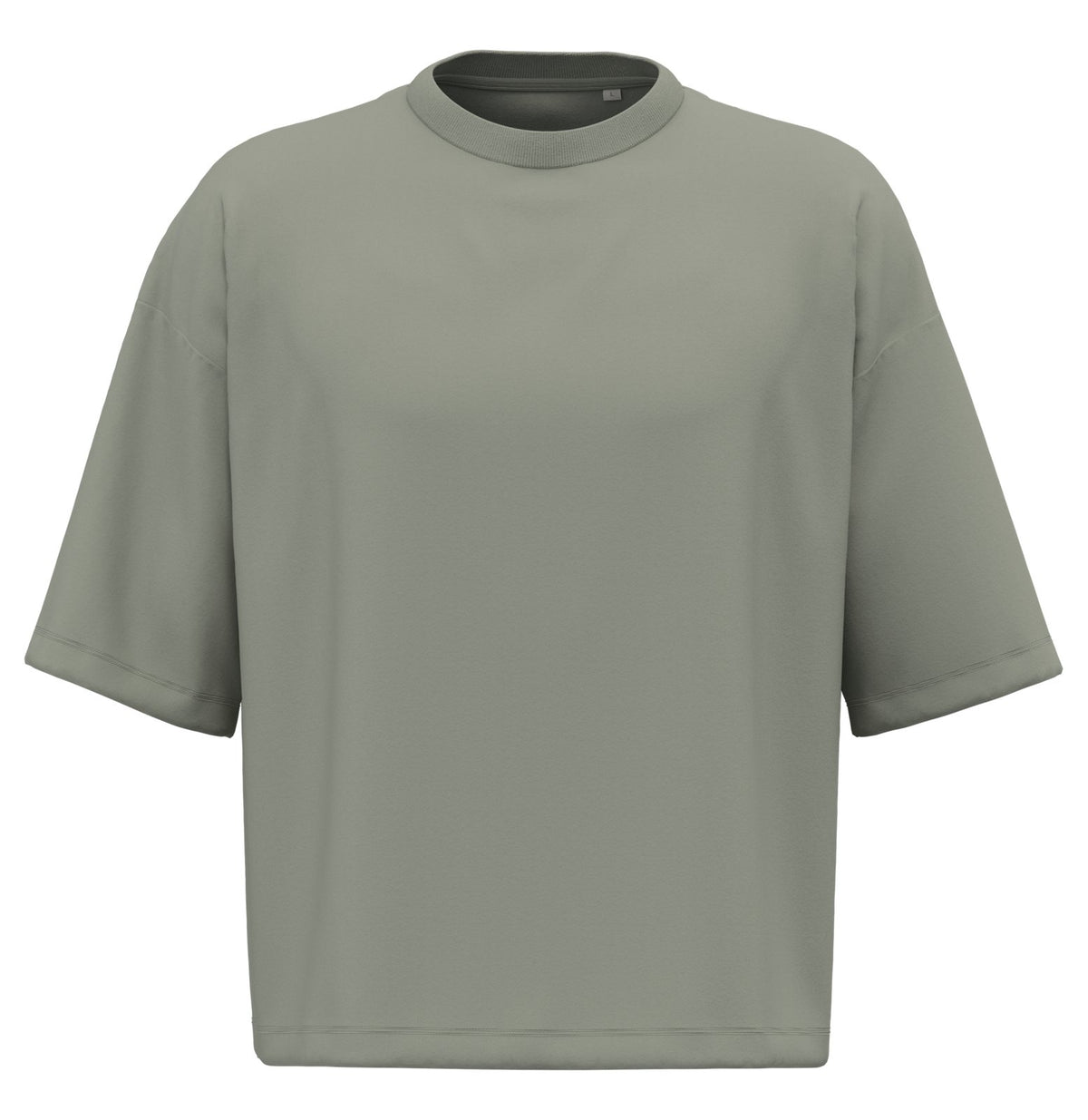T-shirt écoresponsable boxy à épaules tombantes homme — coloris Almond Green #Couleur_Almond-Green