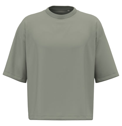 T-shirt écoresponsable boxy à épaules tombantes homme — coloris Almond Green #Couleur_Almond-Green