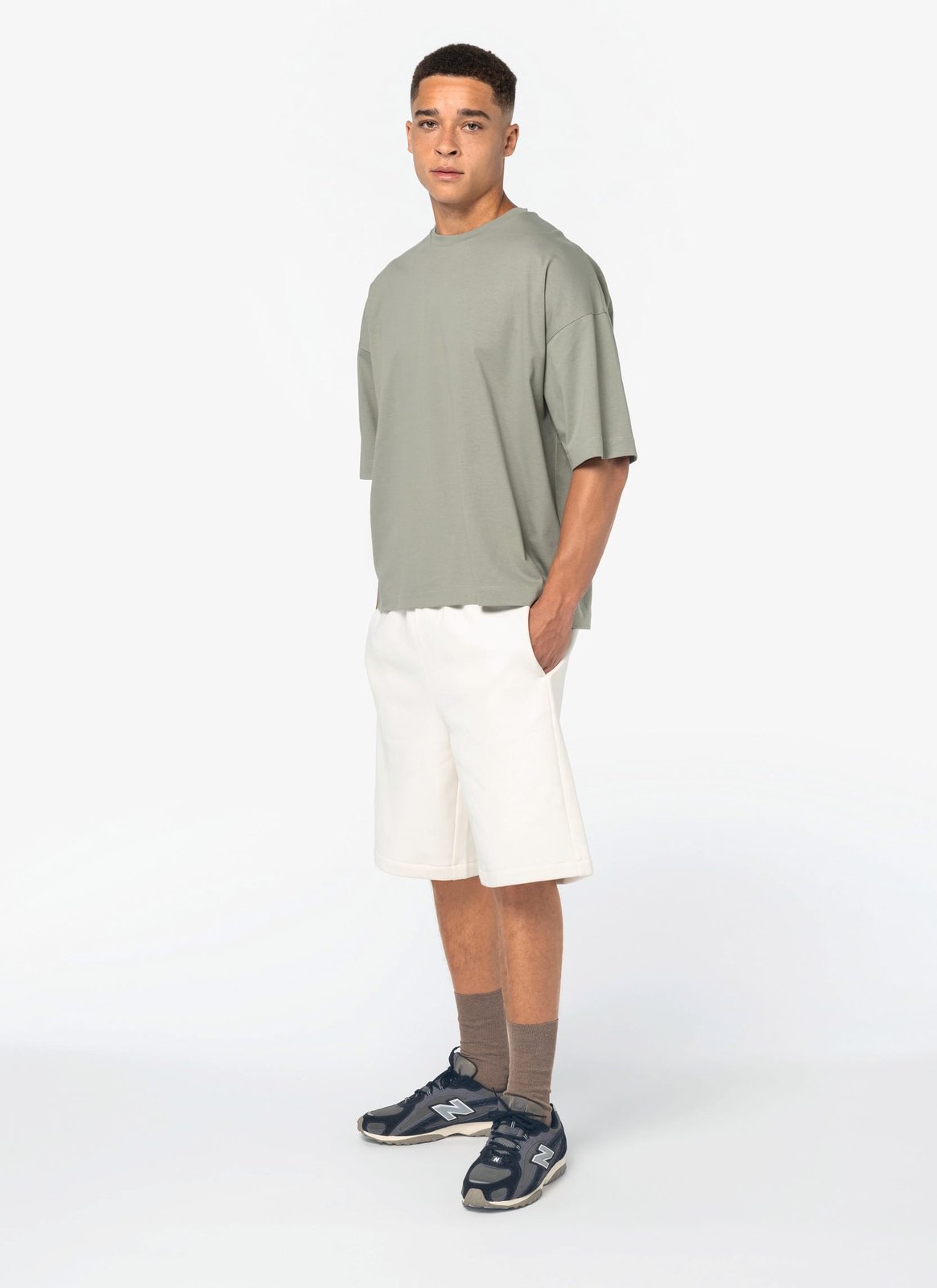 T-shirt écoresponsable boxy à épaules tombantes homme