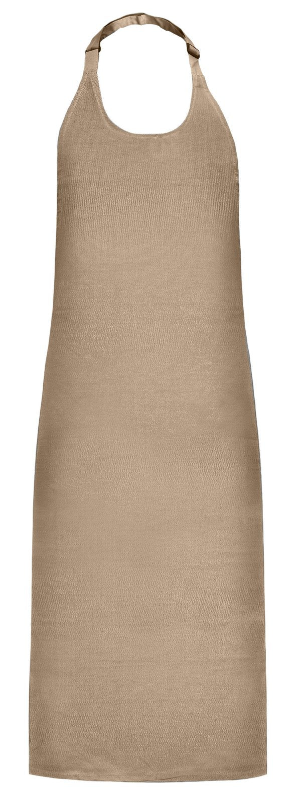 Tablier à bavette 100% coton  — coloris Beige #Couleur_Beige