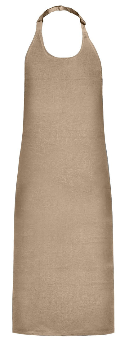 Tablier à bavette 100% coton  — coloris Beige #Couleur_Beige