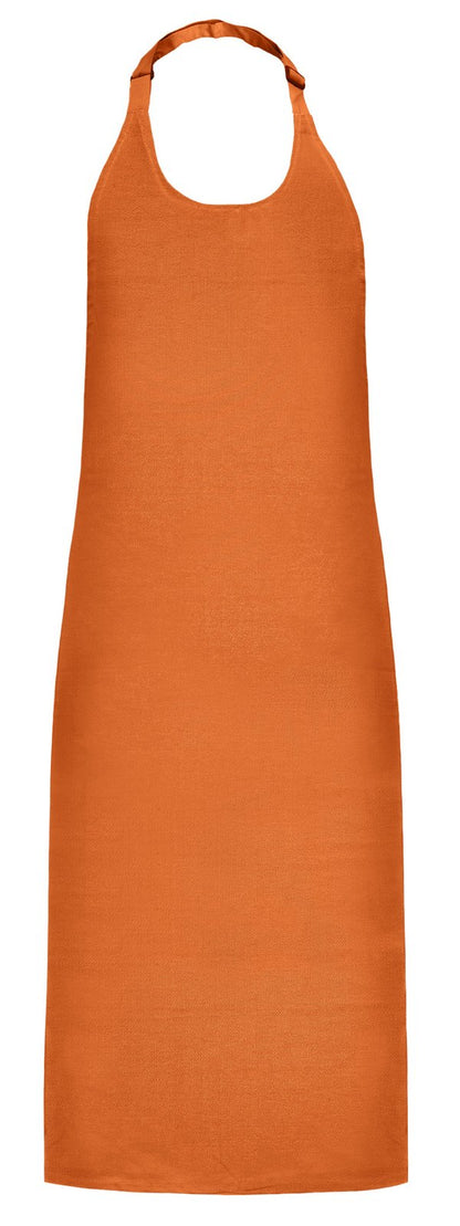 Tablier à bavette 100% coton  — coloris Orange #Couleur_Orange