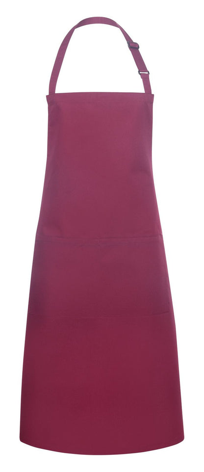Tablier à bavette avec boucle et poche — coloris Bordeaux #Couleur_Bordeaux