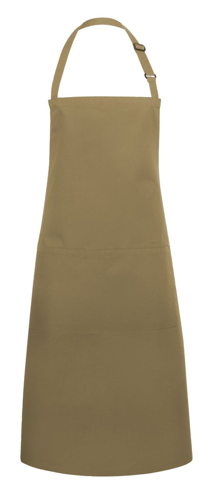 Tablier à bavette avec boucle et poche — coloris Camel #Couleur_Camel