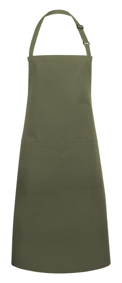 Tablier à bavette avec boucle et poche — coloris Moss Green #Couleur_Moss-Green