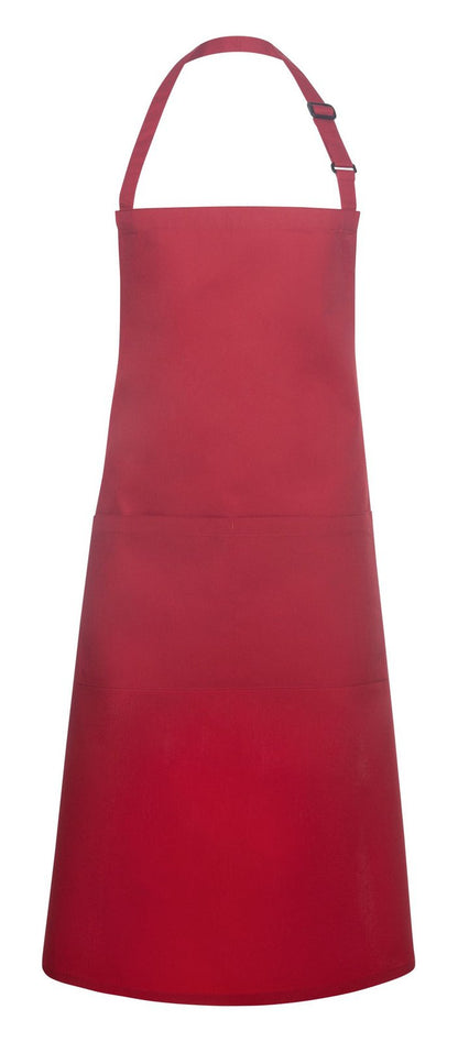 Tablier à bavette avec boucle et poche — coloris Red #Couleur_Red