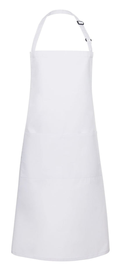Tablier à bavette avec boucle et poche — coloris White #Couleur_White