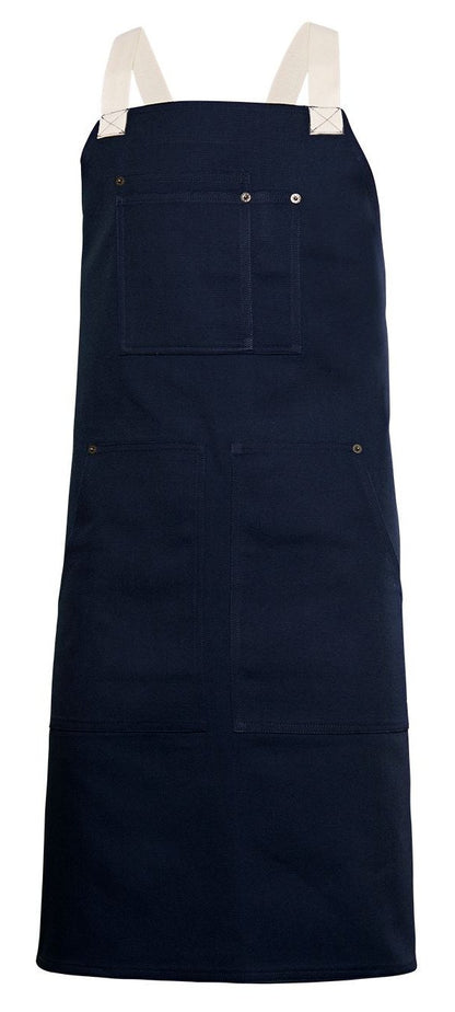 Tablier à bavette canva — coloris Navy / Ivory #Couleur_Navy-/-Ivory