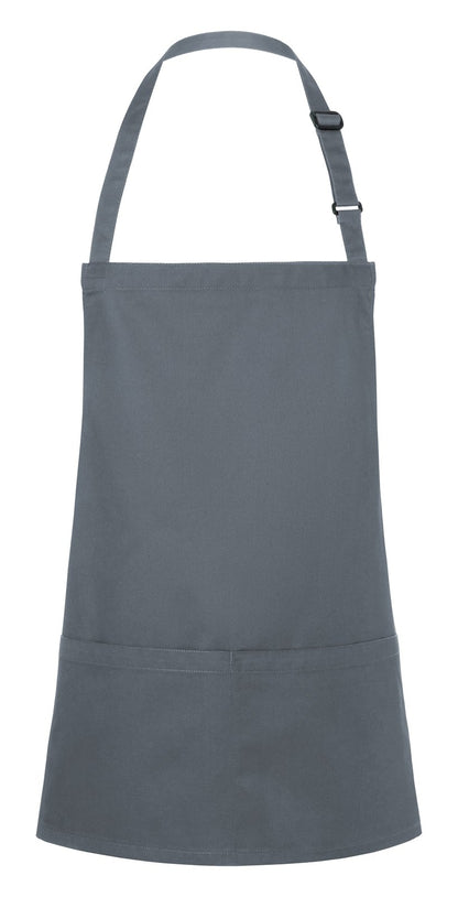 Tablier à bavette court avec boucle et poche — coloris Anthracite #Couleur_Anthracite