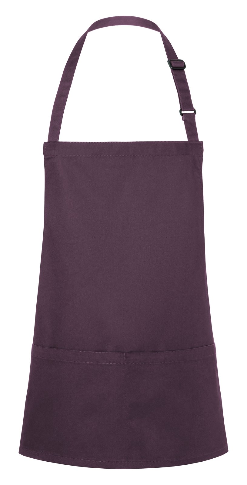 Tablier à bavette court avec boucle et poche — coloris Aubergine #Couleur_Aubergine