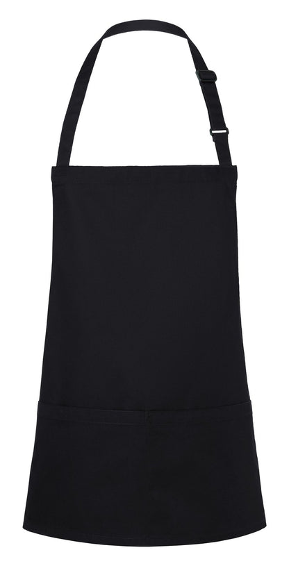 Tablier à bavette court avec boucle et poche — coloris Black #Couleur_Black