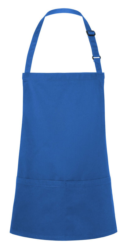 Tablier à bavette court avec boucle et poche — coloris Blue #Couleur_Blue