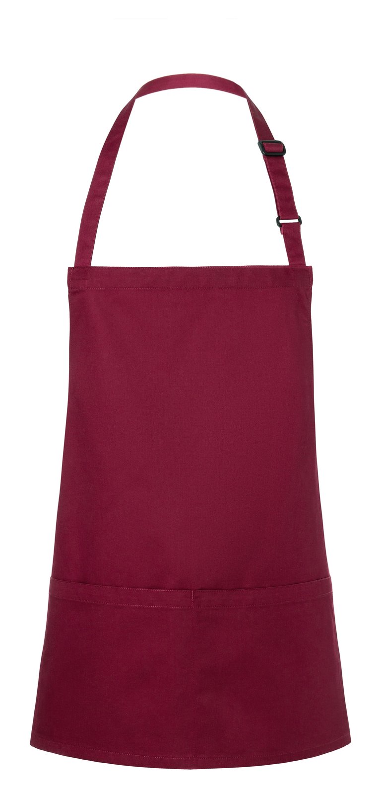 Tablier à bavette court avec boucle et poche — coloris Bordeaux #Couleur_Bordeaux