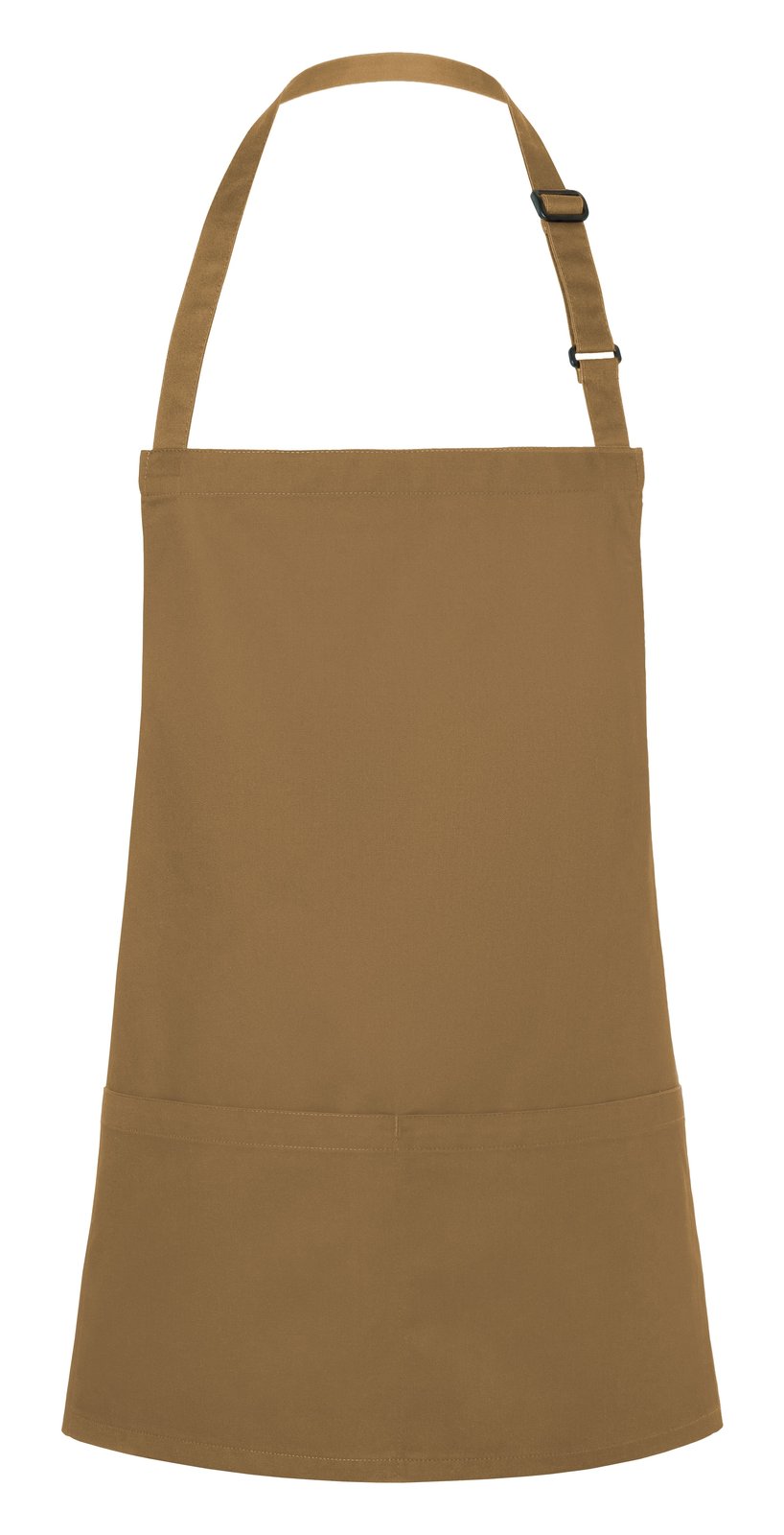 Tablier à bavette court avec boucle et poche — coloris Camel #Couleur_Camel