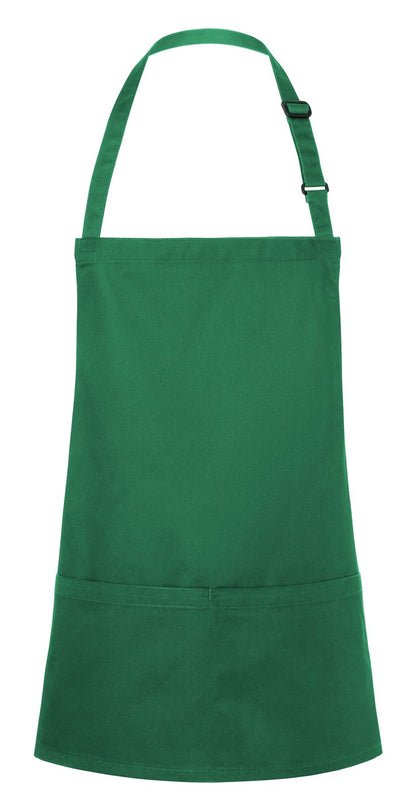 Tablier à bavette court avec boucle et poche — coloris Forest Green #Couleur_Forest-Green