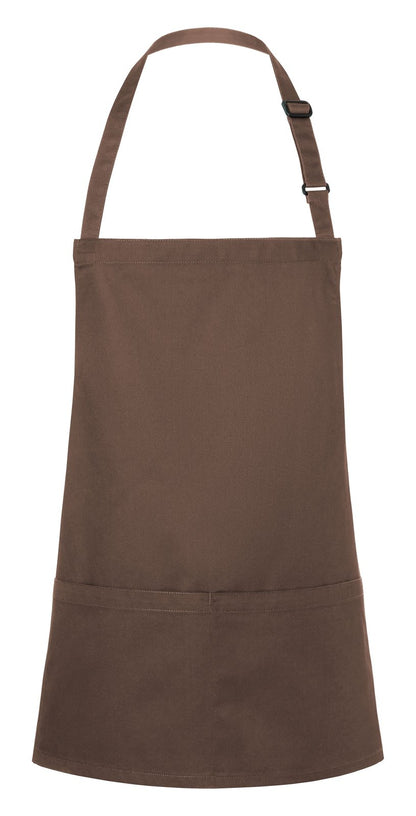 Tablier à bavette court avec boucle et poche — coloris Light Brown #Couleur_Light-Brown