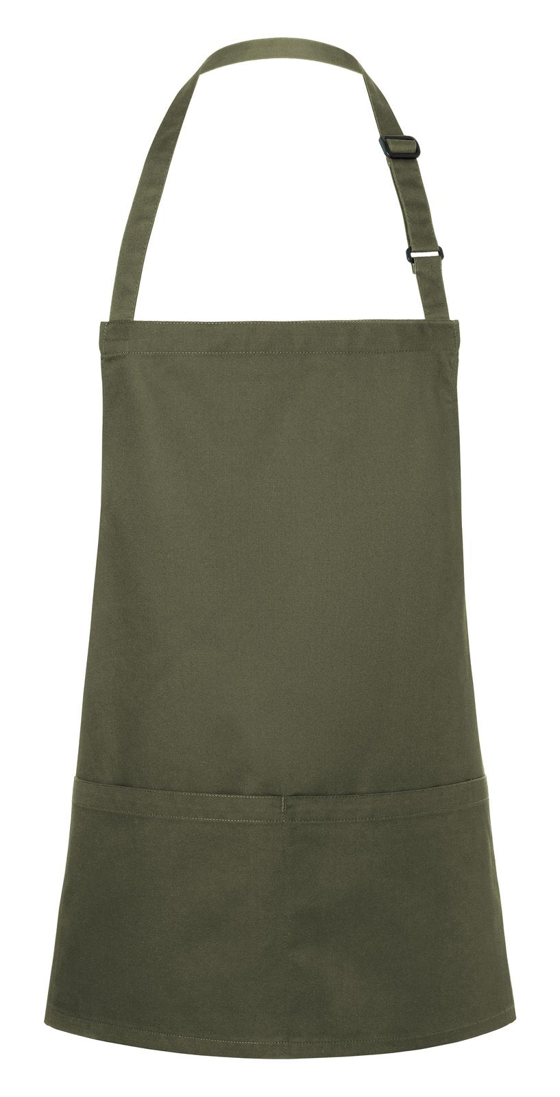 Tablier à bavette court avec boucle et poche — coloris Moss Green #Couleur_Moss-Green