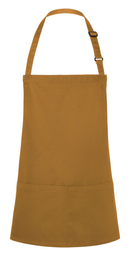 Tablier à bavette court avec boucle et poche — coloris Mustard #Couleur_Mustard
