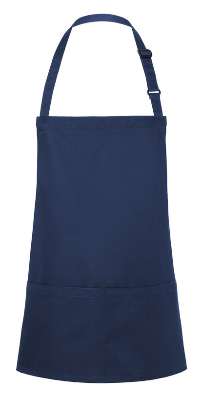 Tablier à bavette court avec boucle et poche — coloris Navy #Couleur_Navy