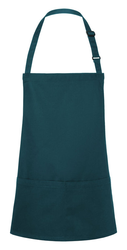 Tablier à bavette court avec boucle et poche — coloris Pine Green #Couleur_Pine-Green