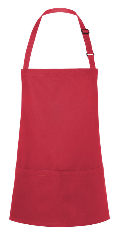 Tablier à bavette court avec boucle et poche — coloris Raspberry #Couleur_Raspberry