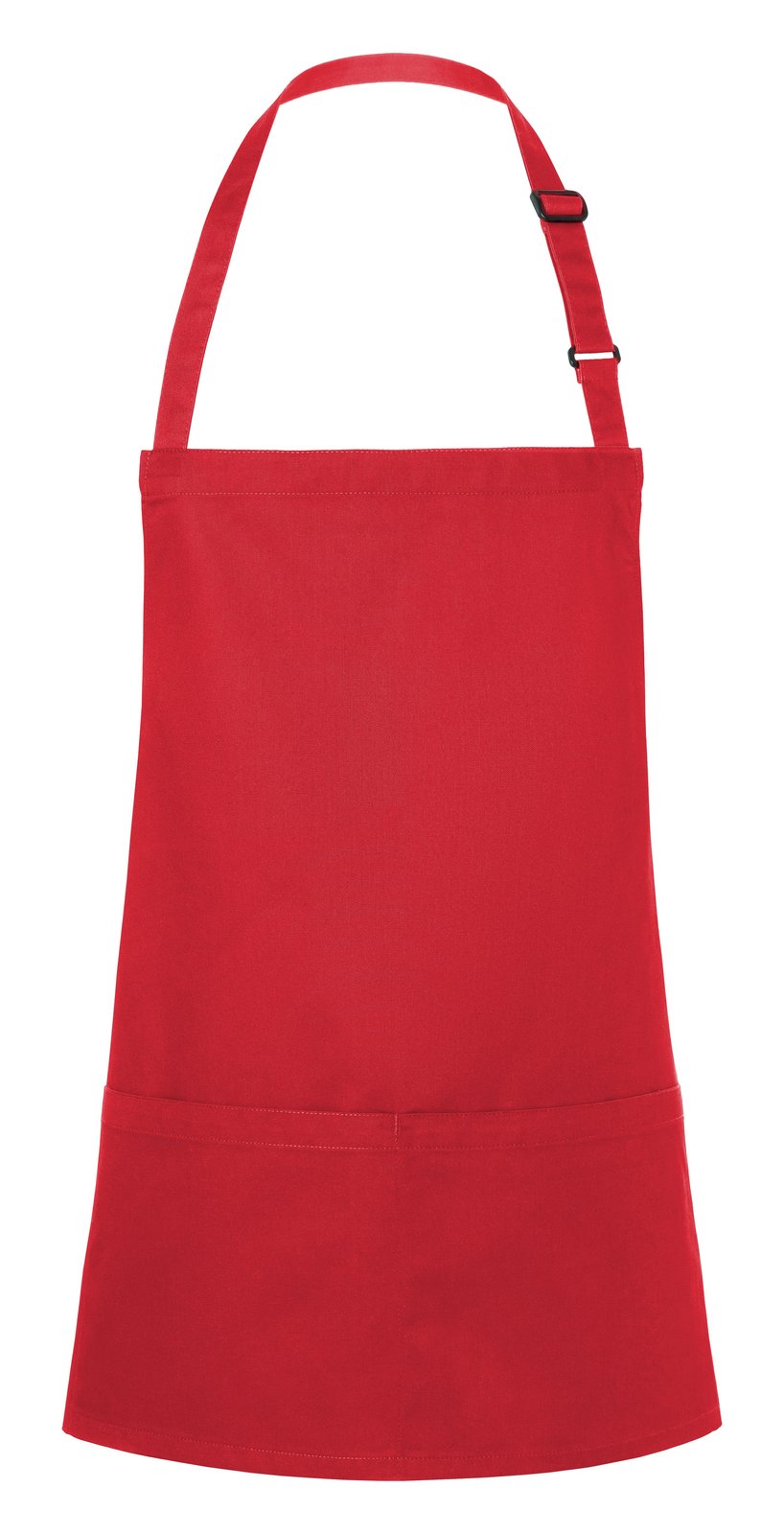 Tablier à bavette court avec boucle et poche — coloris Red #Couleur_Red