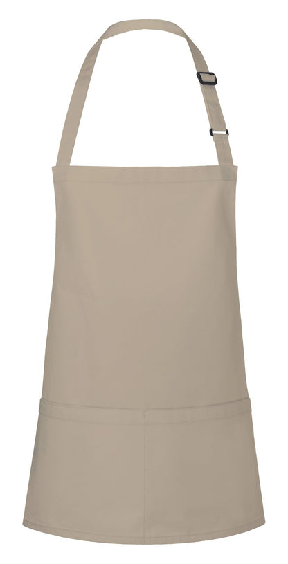 Tablier à bavette court avec boucle et poche — coloris Sand #Couleur_Sand