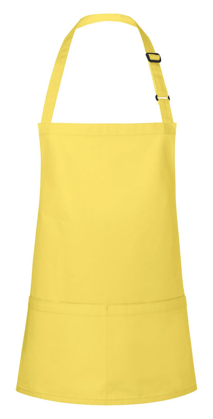 Tablier à bavette court avec boucle et poche — coloris Sunny Yellow #Couleur_Sunny-Yellow