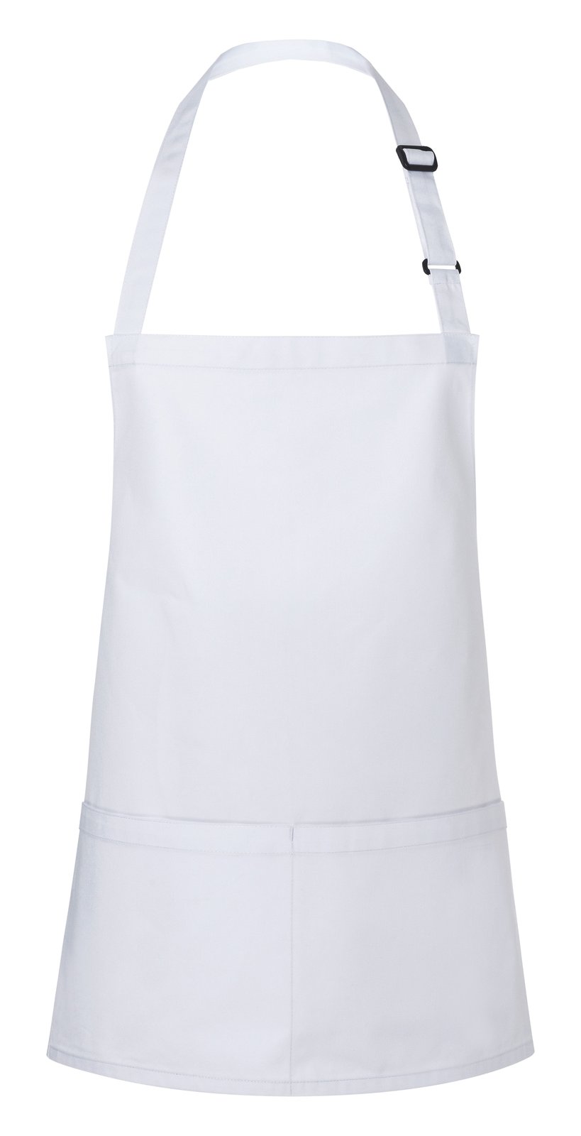 Tablier à bavette court avec boucle et poche — coloris White #Couleur_White